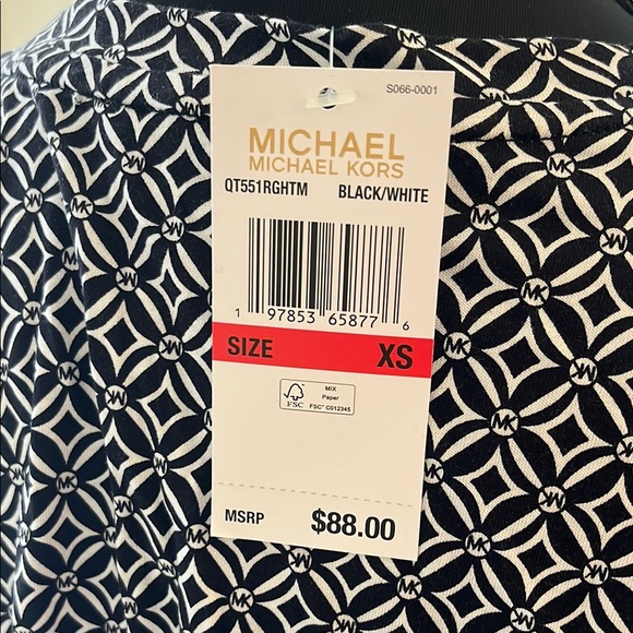 MICHAEL Michael Kors Black and White Flutter Sleeve Blouse - Picture 5 of 7